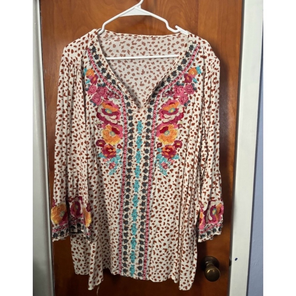 Floral Embroidered Women's Top